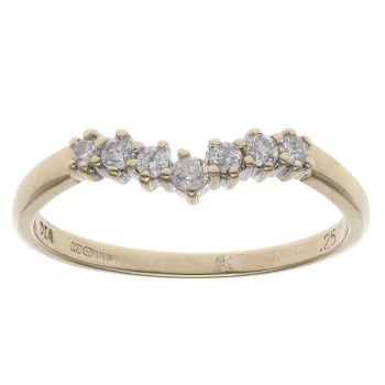 9ct Yellow Gold 0.25ct Brilliant Cut Diamond Wishbone Ring