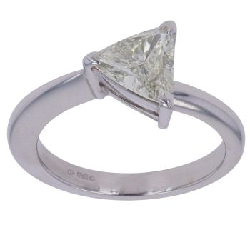 18ct White Gold 0.95ct Trillion Cut Diamond Solitaire Ring