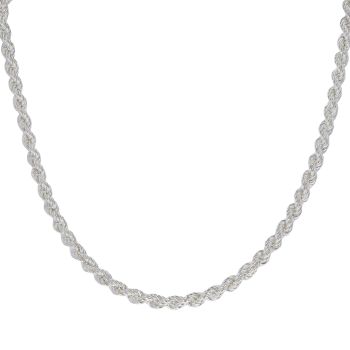 Silver Hollow Rope Chain 18"