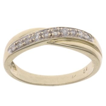 9ct Yellow Gold 0.10ct Diamond Crossover Ring