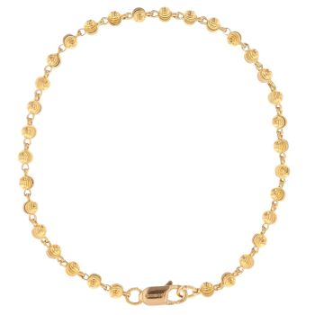 22ct Yellow Gold Fancy Bead Bracelet 6.5"