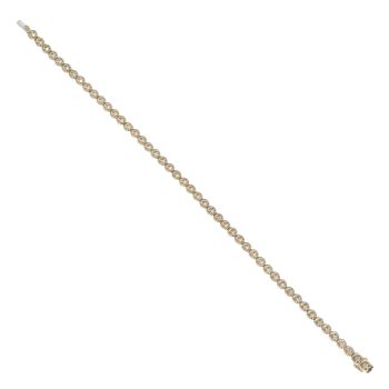 9ct Yellow Gold 0.50ct Brilliant Cut Diamond Tennis Bracelet 7"