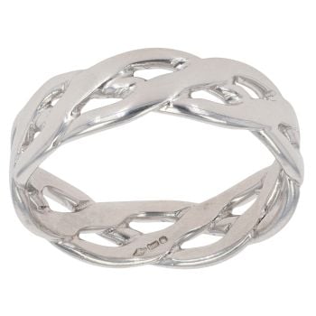 9ct White Gold Celtic Band