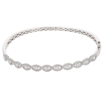 18ct White Gold 1.22ct Brilliant Cut Diamond Bangle