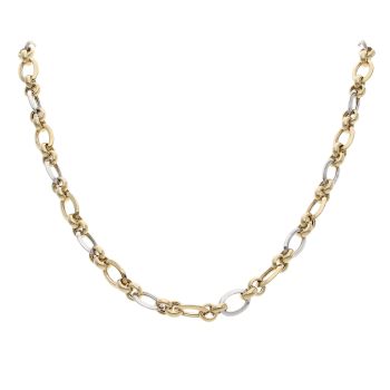 9ct Yellow and White Gold Fancy Chain 16"