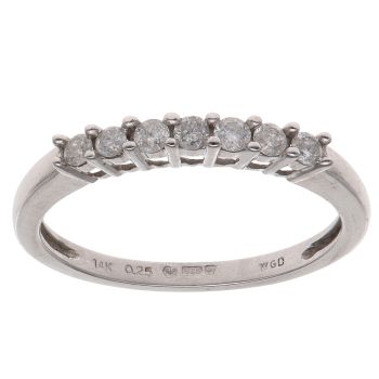 14ct White Gold 0.25ct Brilliant Cut Diamond Half Eternity Ring