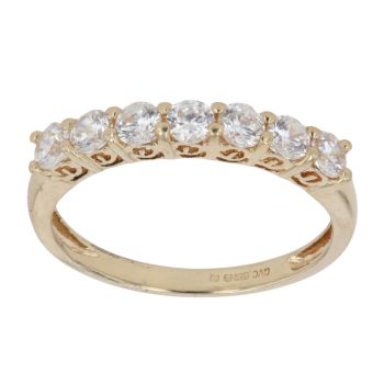 14ct Yellow Gold Cubic Zirconia Half Eternity Ring