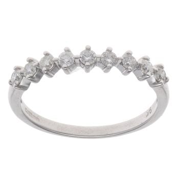 9ct White Gold 0.30ct Brilliant Cut Diamond Half Eternity Ring