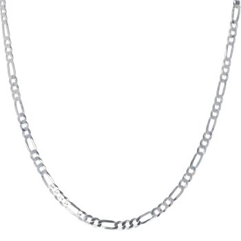 Silver Flat Figaro Chain 24"