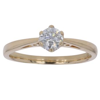 18ct Yellow Gold 0.33ct Brilliant Cut Diamond Solitaire Ring