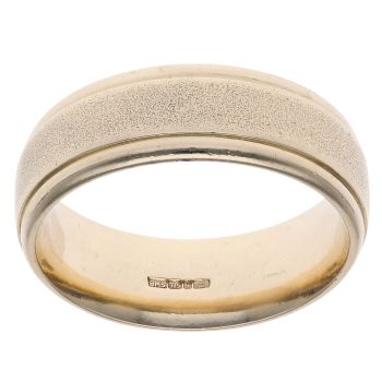 9ct Yellow Gold Double Edge Wedding Band 7.7mm