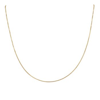 18ct Yellow Gold Box Chain 18"