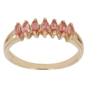 18ct Yellow Gold Peach Coloured Sapphire Fancy Ring