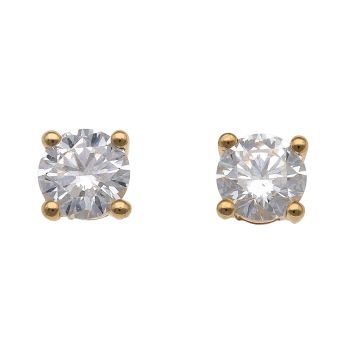 18ct Yellow Gold 0.50ct Brilliant Cut Diamond Solitaire Earrings