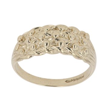 9ct Yellow Gold Three Row Keeper Ring