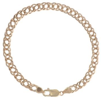 9ct Yellow Gold Double Curb Bracelet 8"