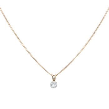9ct Yellow Gold 0.35ct Brilliant Cut Diamond Solitaire Pendant And Chain 18"
