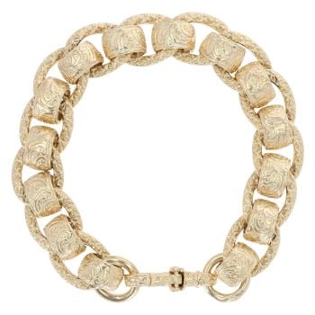 9ct Yellow Gold Patterned Rollerball Bracelet 8.5"
