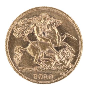1913 George V Large Head UK Half Sovereign Coin