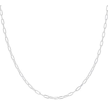 Silver Paperclip Chain 24" By Icesia