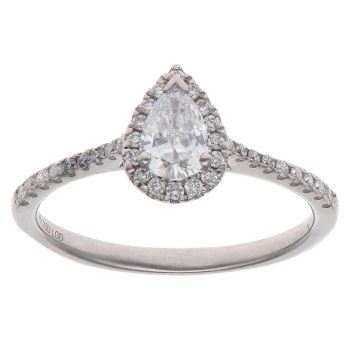 9ct White Gold 0.50ct Pear and Brilliant Cut Lab Grown Diamond Cluster Ring