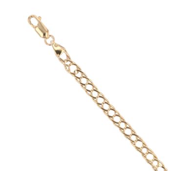 9ct Yellow Gold Double Curb Fancy Bracelet 7"