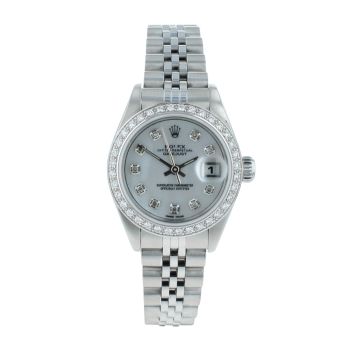 Rolex Custom Oyster Perpetual Date Pre Owned Watch Ref 69190