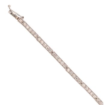 9ct White Gold Cubic Zirconia Bracelet 7.5"