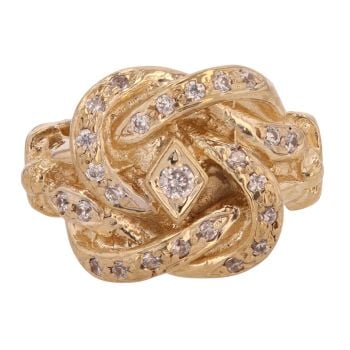 9ct Yellow Gold Cubic Zirconia Knot Ring