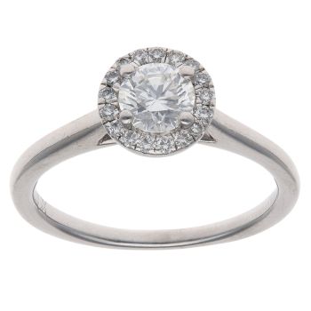 Platinum 0.65ct Brilliant Cut Diamond Solitaire Ring