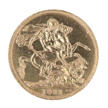 1911 George V Large Head UK Full Sovereign Coin
