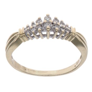 9ct Yellow Gold 0.25ct Brilliant Cut Diamond Cluster Ring