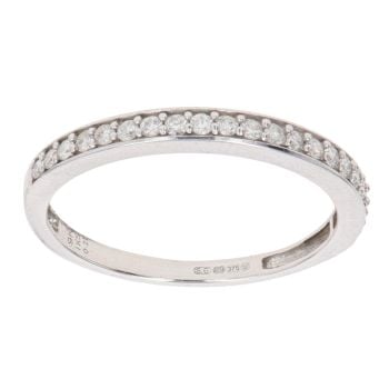 9ct White Gold 0.21ct Brilliant Cut Diamond Half Eternity Ring