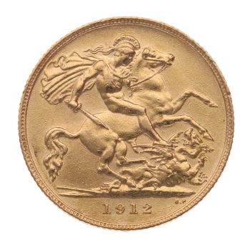 1912 George V Large Head UK Half Sovereign Coin