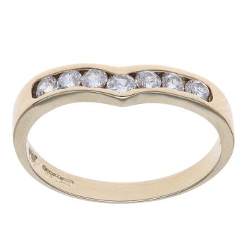 9ct Yellow Gold Cubic Zirconia Wishbone Ring