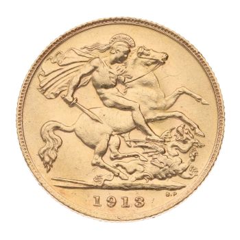 1913 George V Half Sovereign Coin