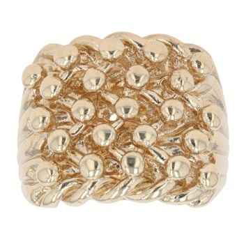 9ct Yellow Gold Five Row Keeper Ring