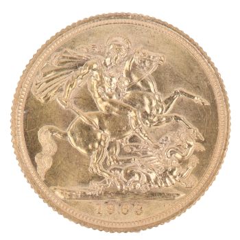 1963 Elizabeth II First Portrait UK Full Sovereign Coin