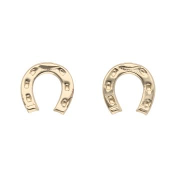 9ct Yellow Gold Horseshoe Stud Earrings