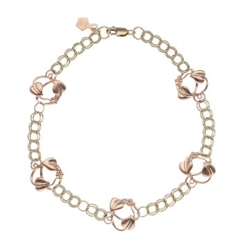 9ct Yellow and Rose Gold Clogau Fancy Bracelet 8"