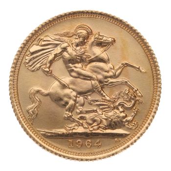 1964 Elizabeth II First Portrait UK Full Sovereign Coin