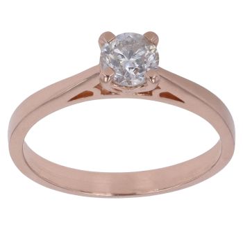 18ct Rose Gold 0.40ct Brilliant Cut Diamond Solitaire Ring