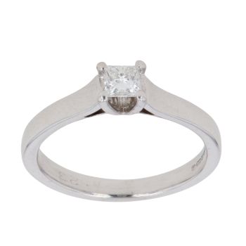 18ct White Gold 0.23ct Princess Cut Diamond Solitaire Ring
