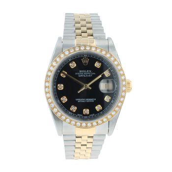 Rolex Custom Datejust Pre Owned Watch Ref 16233