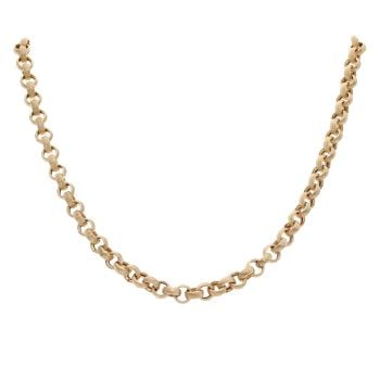 9ct Yellow Gold Patterned Belcher Chain 18"