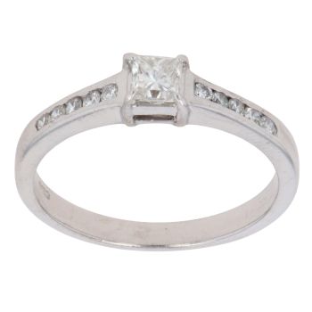 18ct White Gold 0.55ct Princess Cut Diamond Solitaire Ring
