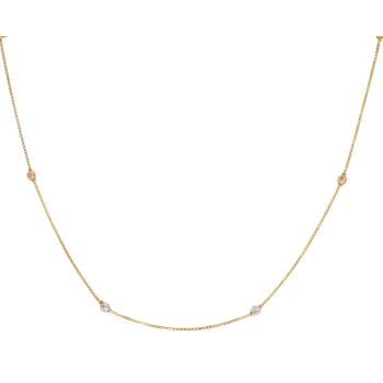 22ct Yellow and White Gold Slash Bead Chain 16"