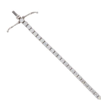 18ct White Gold 4.57ct Brilliant Cut Diamond Tennis Bracelet 7.5"