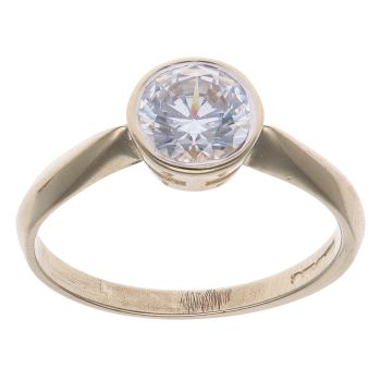 9ct Yellow Gold Cubic Zirconia Single Stone Ring