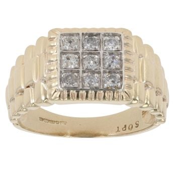 9ct Yellow Gold 0.50ct Diamond Signet Ring